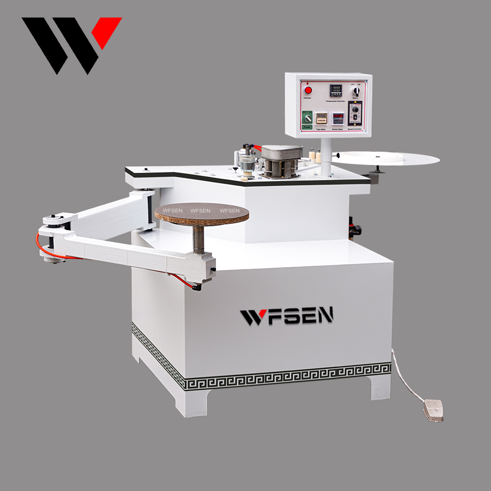 Folding-arm curve edge banding machine for shaped and radius panel edges