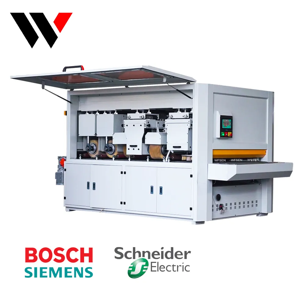 Drum brush sanding machine for surface finishing, deburring and polishing