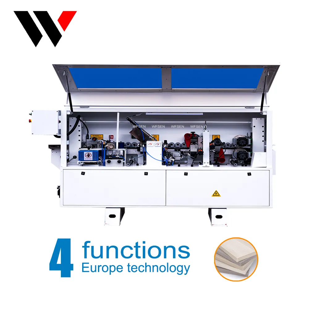 Full automatic edge banding machine with pre-milling and trimming stations